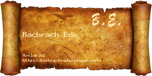 Bachrach Ede névjegykártya